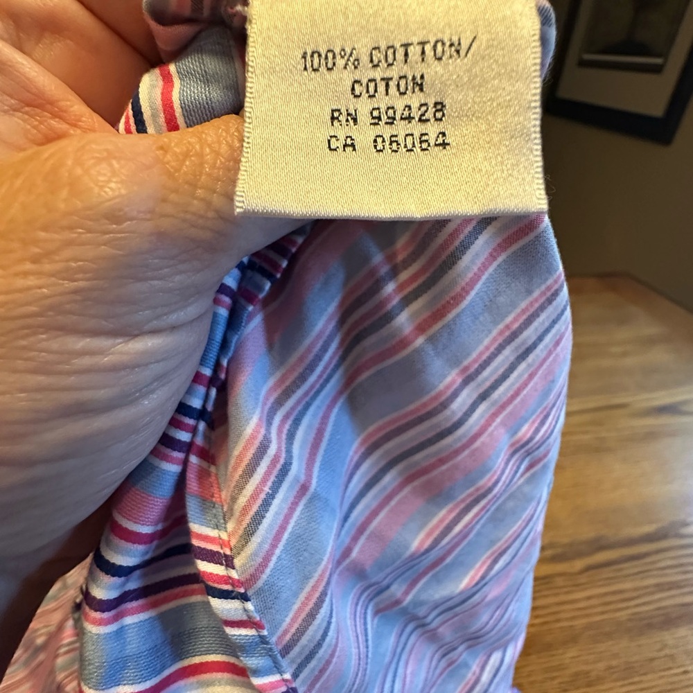 Bugatchi Men's Striped Shirt in Pink, Blue, and White - Picture 2 of 8